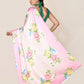 Designer Satin Pink Digital Print Saree