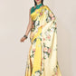 Designer Satin Yellow Digital Print Saree