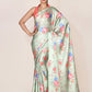 Designer Satin Green Digital Print Saree