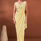 Classic Net Yellow Patch Border Saree