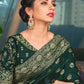 Classic Pure Dola Silk Green Embroidered Saree