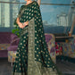 Classic Pure Dola Silk Green Embroidered Saree