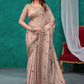 Classic Organza Brown Embroidered Saree