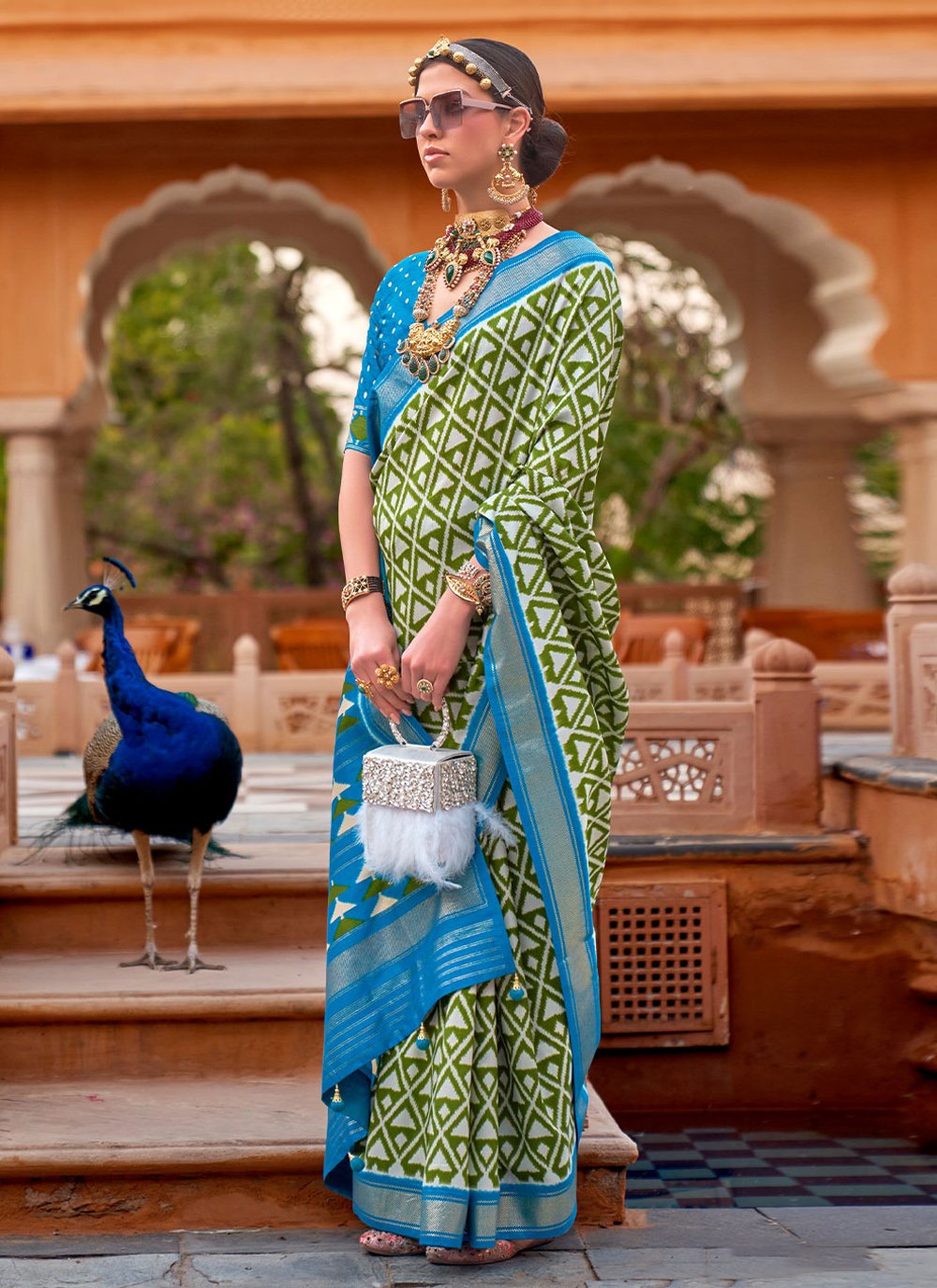 Classic Silk Multi Colour Foil Print Saree