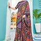 Classic Silk Purple Foil Print Saree