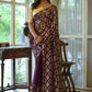 Classic Georgette Wine Embroidered Saree