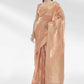 Classic Organza Peach Woven Saree
