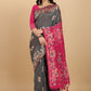 Classic Raw Silk Grey Woven Saree