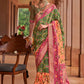 Classic Patola Silk Green Patch Border Saree