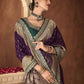 Classic Pure Dola Purple Patch Border Saree