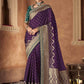 Classic Pure Dola Purple Patch Border Saree