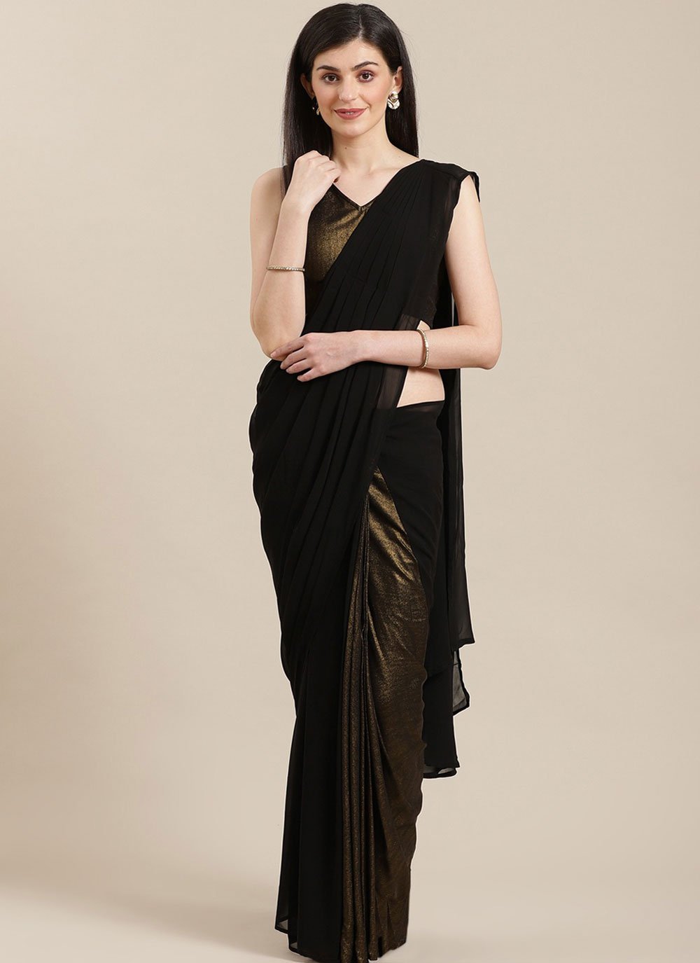 Classic Georgette Multi Colour Plain Saree