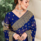 Classic Georgette Blue Embroidered Saree