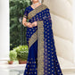 Classic Georgette Blue Embroidered Saree