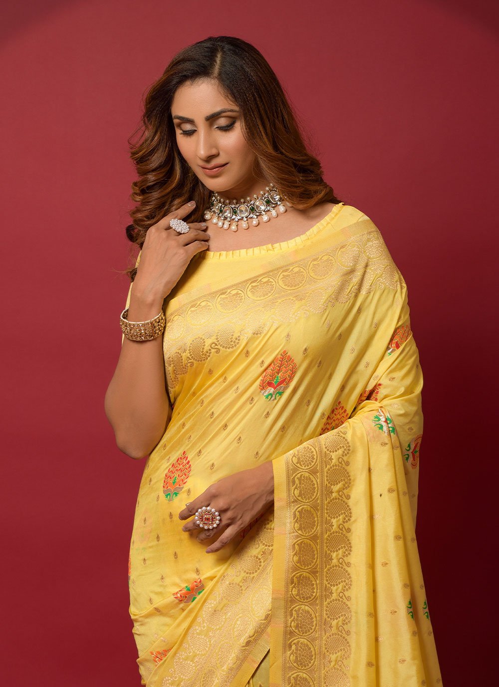 Classic Silk Yellow Woven Saree