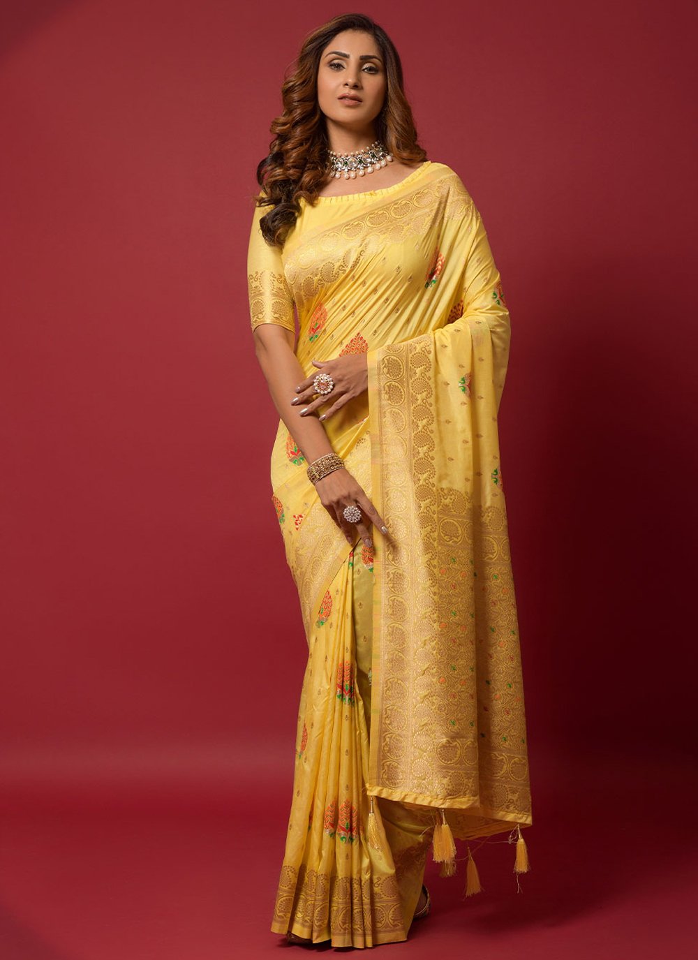 Classic Silk Yellow Woven Saree