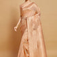 Classic Linen Peach Woven Saree