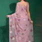 Classic Georgette Pink Embroidered Saree