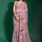 Classic Georgette Pink Embroidered Saree