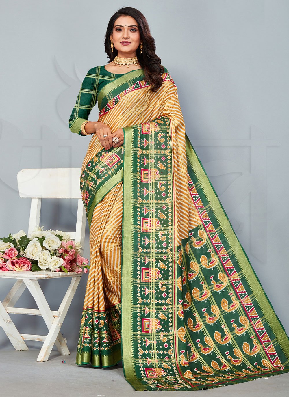 Classic Cotton Multi Colour Woven Saree