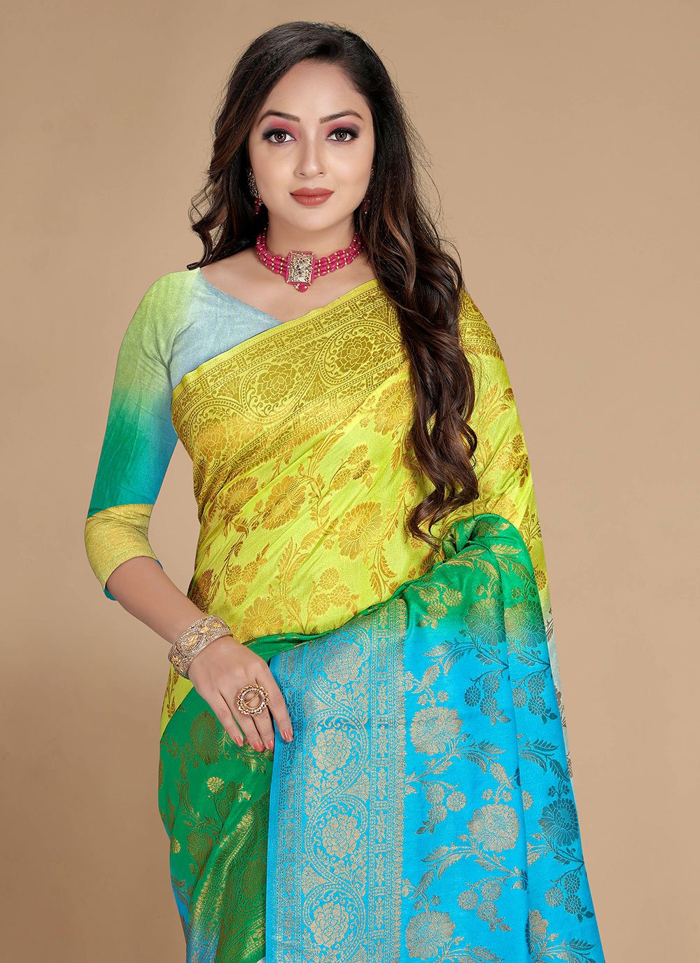 Classic Georgette Multi Colour Weaving Saree