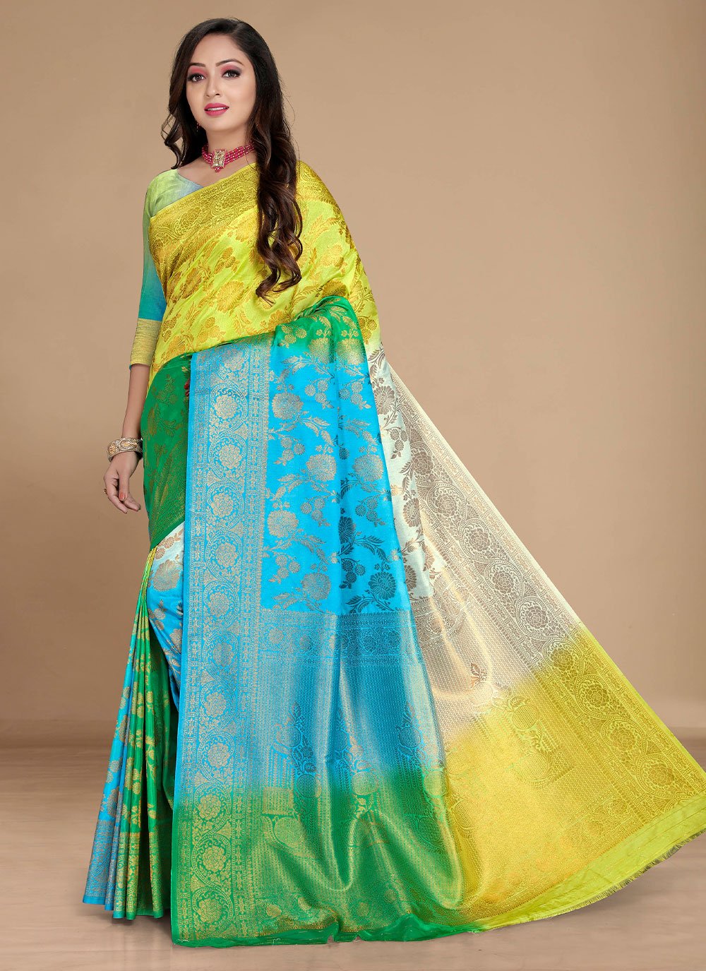 Classic Georgette Multi Colour Weaving Saree