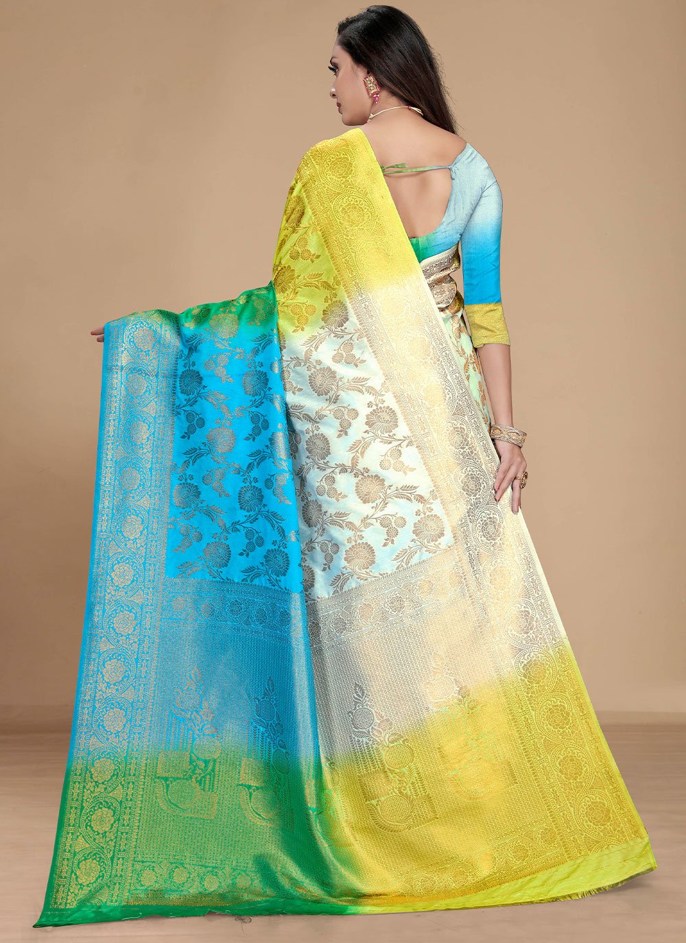 Classic Georgette Multi Colour Weaving Saree