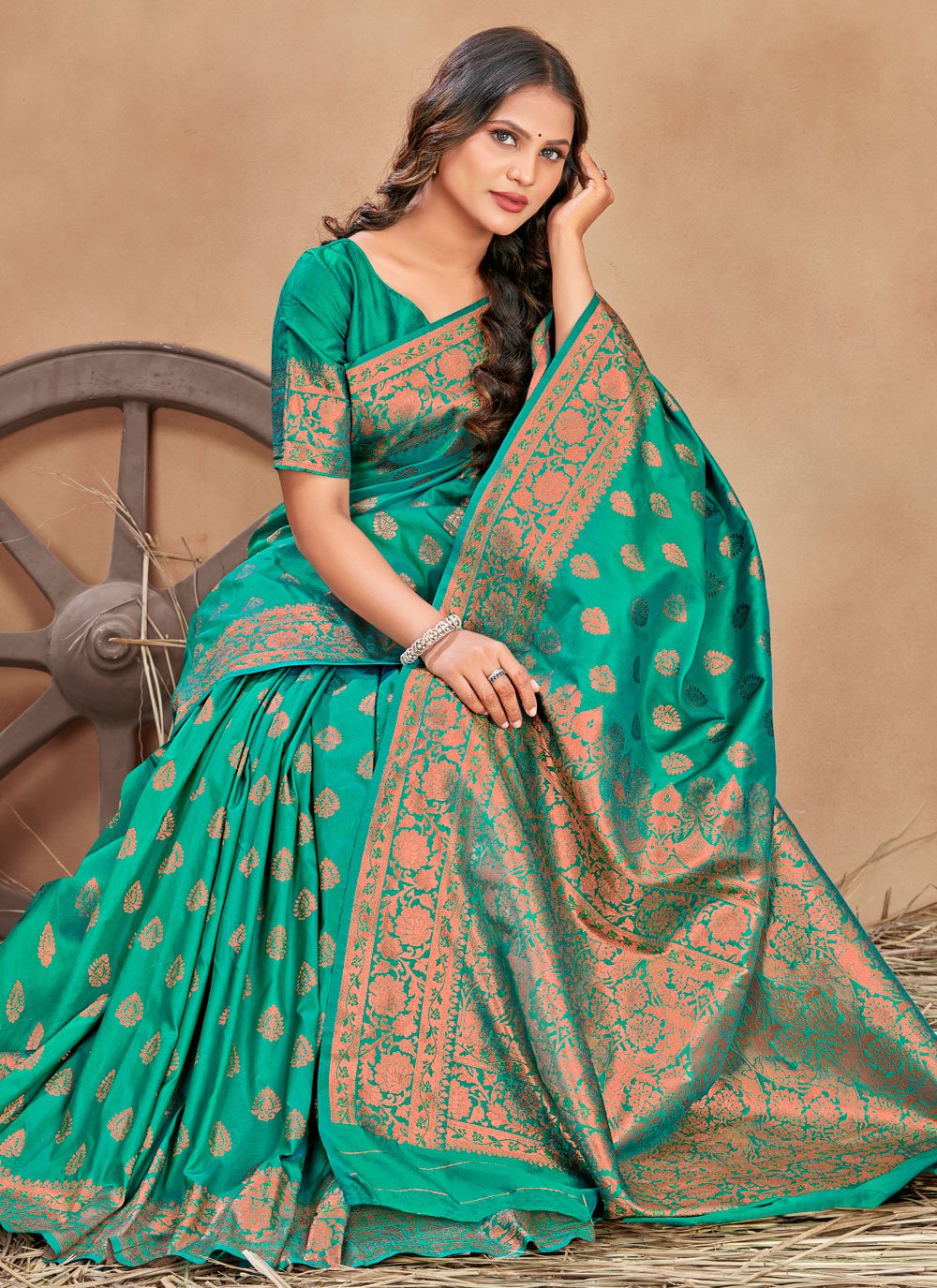 Classic Banarasi Silk Green Weaving Saree