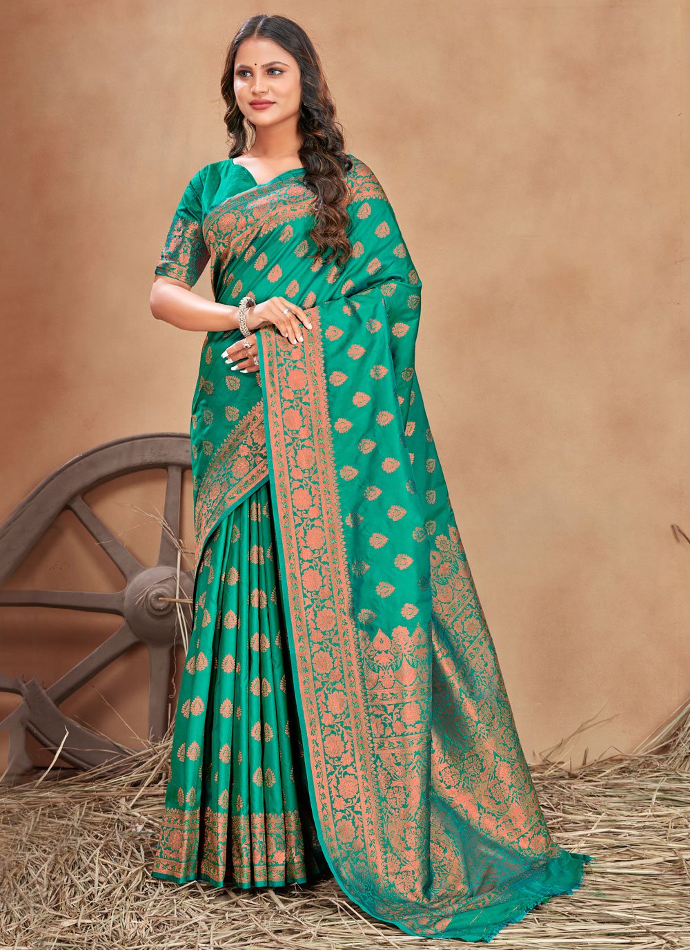 Classic Banarasi Silk Green Weaving Saree