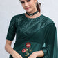 Classic Georgette Teal Embroidered Saree