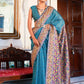 Classic Satin Silk Firozi Weaving Saree