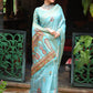 Classic Tussar Silk Aqua Blue Weaving Saree