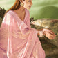 Classic Georgette Jacquard Pink Foil Print Saree