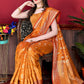 Classic Katan Silk Orange Patch Border Saree