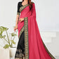 Classic Georgette Black Hot Pink Multi Saree