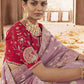 Classic Viscose Mauve Jacquard Work Saree