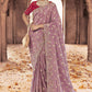 Classic Viscose Mauve Jacquard Work Saree