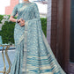 Classic Banarasi Silk Blue Digital Print Saree