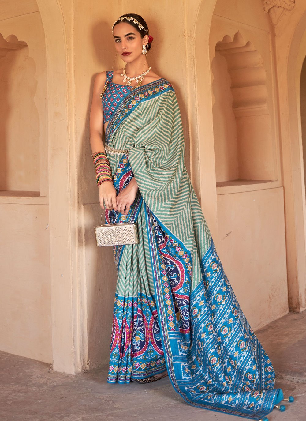 Classic Patola Silk Multi Colour Weaving Saree