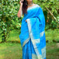 Classic Raw Silk Firozi Weaving Saree
