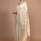 Classic Art Banarasi Silk Cream Woven Saree
