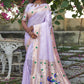 Classic Banarasi Silk Lavender Woven Saree