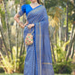 Classic Jacquard Silk Aqua Blue Zari Saree