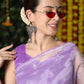 Contemporary Organza Silk Purple Booti Saree