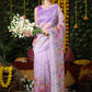 Contemporary Organza Silk Purple Booti Saree