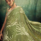 Contemporary Jacquard Rangoli Sea Green Fancy Work Saree