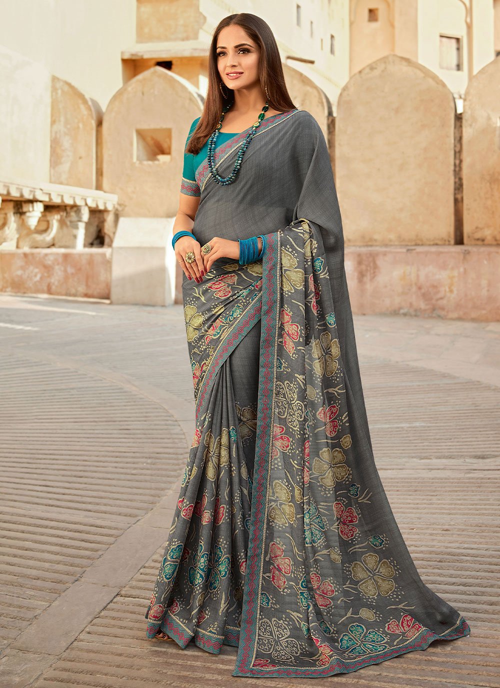 Contemporary Rangoli Multi Colour Lace Saree