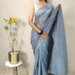 Contemporary Georgette Grey Sequins Saree