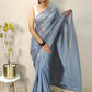 Contemporary Georgette Grey Sequins Saree