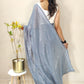 Contemporary Georgette Grey Sequins Saree